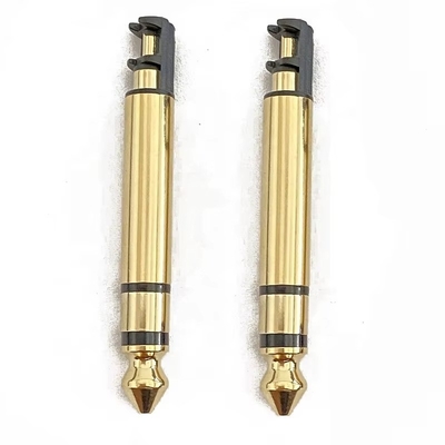Χρυσό επιχρυσωμένο 6,35mm Mono 50L Audio Male Earphone Plug Connector με νήμα για ακουστικά