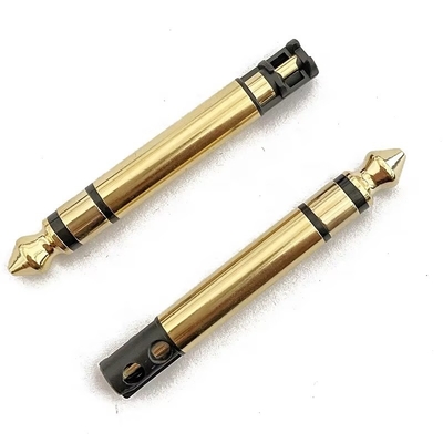 Χρυσό επιχρυσωμένο 6,35mm Mono 50L Audio Male Earphone Plug Connector με νήμα για ακουστικά