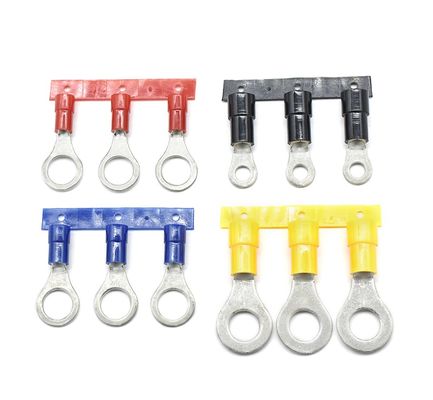 Προσαρμοσμένο 22 Awg τύπου επίπεδο χάλκινο τερματικό Lug Crimping μονωμένα τερματικά δακτυλίου